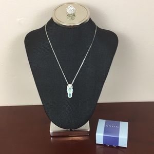 Avon Flip-Flop Necklace with Rhinestone Accents